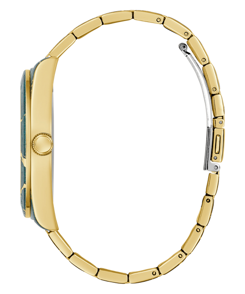 Reloj GUESS Hombre GW0953G1 Esfera Verde Pulsera Dorada